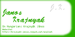 janos krajnyak business card